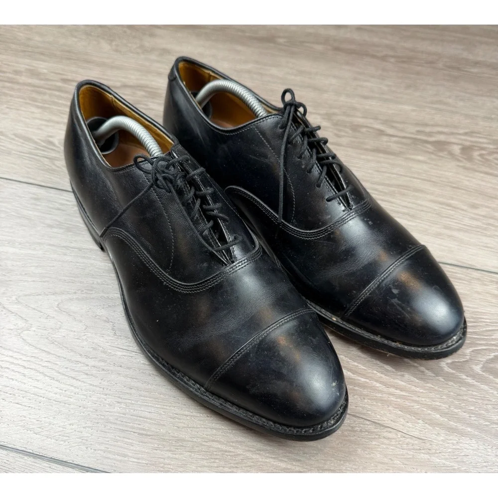 Allen Edmonds Mens Park Avenue Cap-Toe Oxford Leather Black 10 EEE
